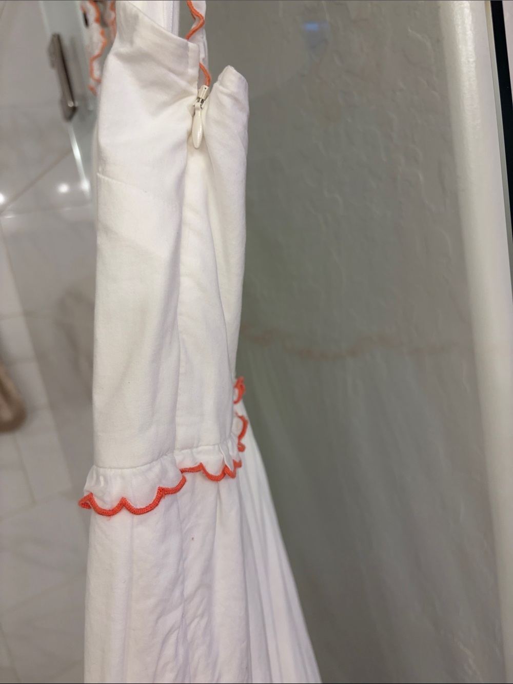 J. Crew Tiered Summer Dress with Coral Trim - Picture 4 of 4